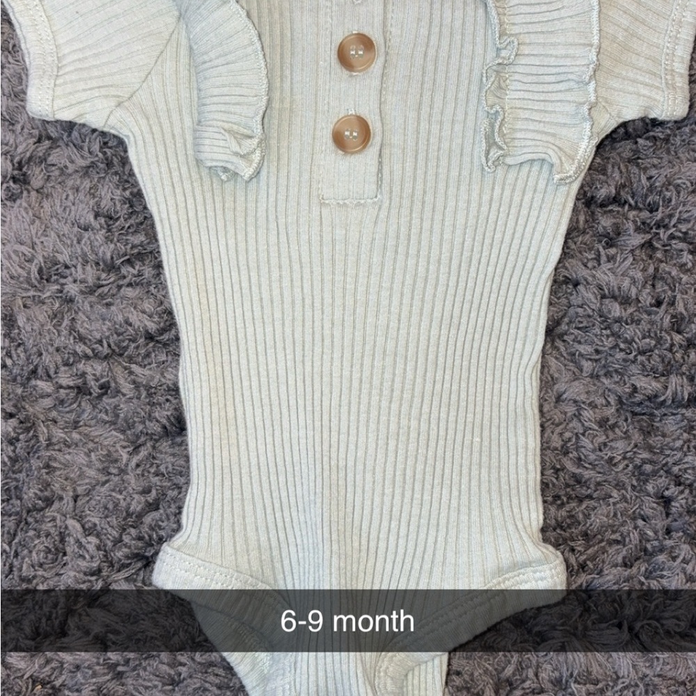 Ribbed Baby Onesie with Ruffle Detail